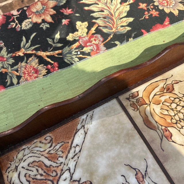 1970s Wooden and Tile Italian Style Decorative Tray For Sale - Image 4 of 10