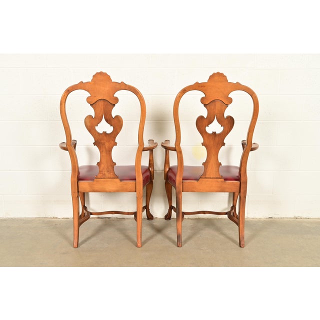 Berkey & Gay Antique Georgian Burled Walnut Armchairs, Pair For Sale - Image 13 of 15