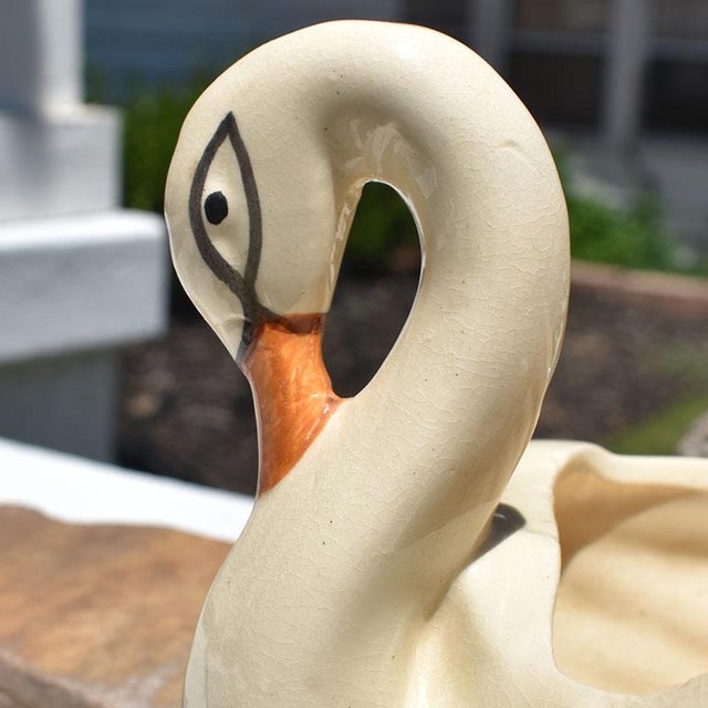 Mid 20th Century Mid Century Modern White Ceramic Swan Planter by McCoy For Sale - Image 5 of 6