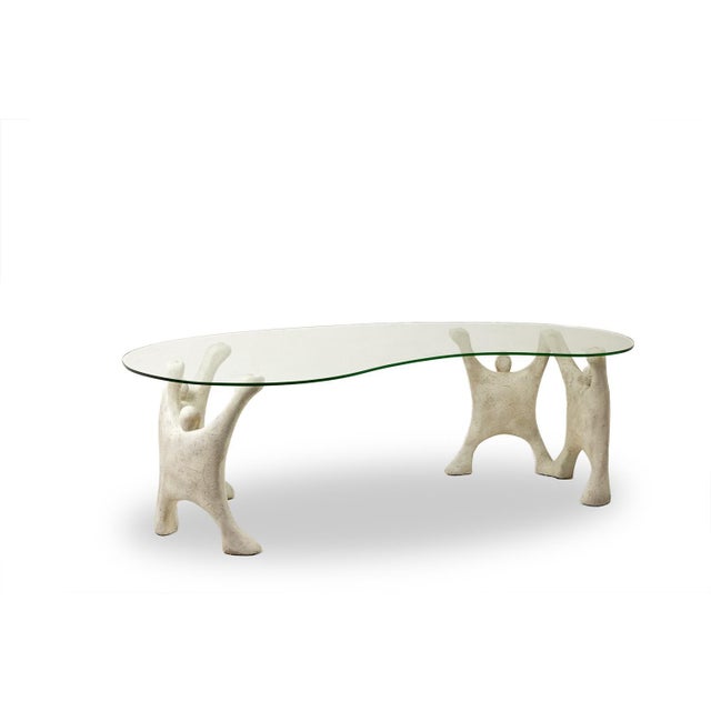 White Brutalist Sculptural Style Coffee Table, 1970s For Sale - Image 8 of 8