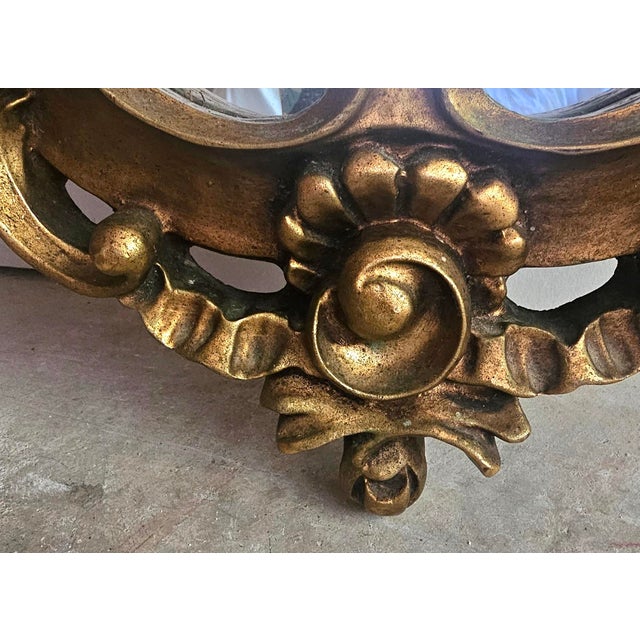 Vintage French Provincial Gilt Wood Wall Mirror For Sale - Image 4 of 10