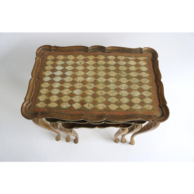 Mid-Century Modern Mid-Century Florentine Hollywood Regency Gilt Wood Nesting Tables, Italy, 1960s, Set of 3 For Sale - Image 3 of 11