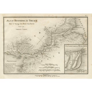 Ancient Bosphorus and Byzantium Map from Ambroise Tardieu, 1825 For Sale