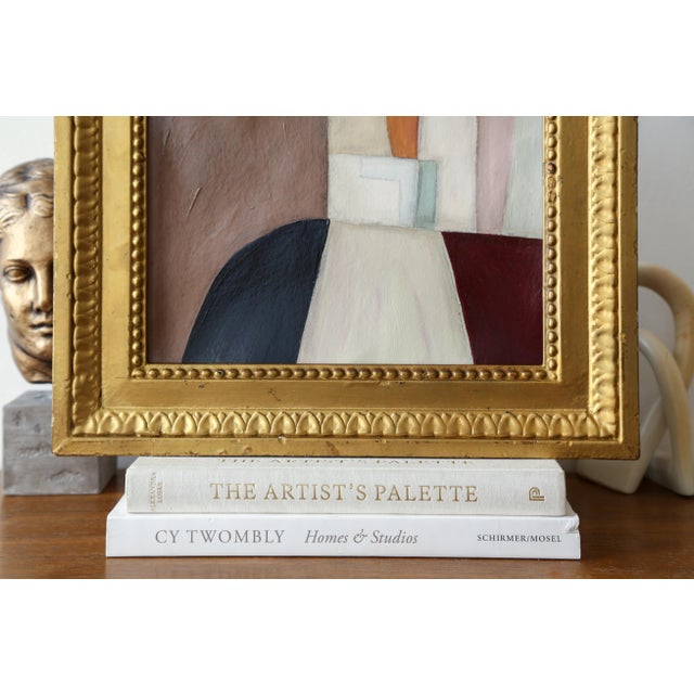 Wood Original Framed Abstract Painting in Antique Gold Frame For Sale - Image 7 of 15