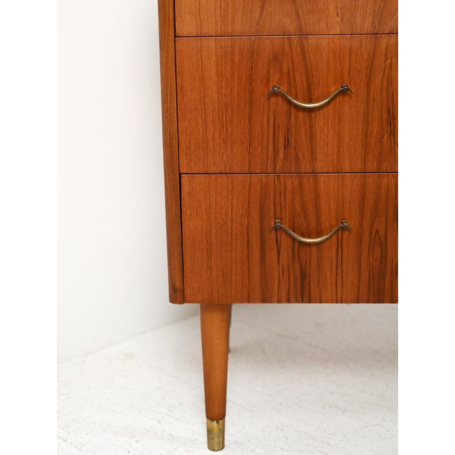 Scandinavian Teak Chest of Drawers with Brass Inserts, 1950s For Sale - Image 6 of 10