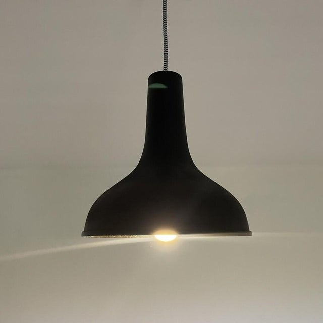 1970s Vintage Industrial Style Black Painted Aluminium Pendant Lamp, 1970s For Sale - Image 5 of 10
