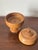 Difficult to date this handcrafted wooden treenware standing at 9” tall and 6” diameter typically used as a spice, sugar,...