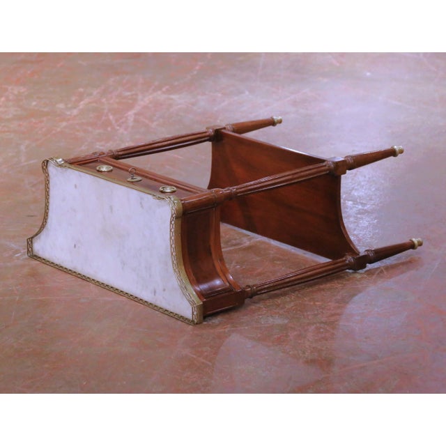 19th Century French Louis XVI Mahogany Marble-Top Side Table For Sale - Image 12 of 12