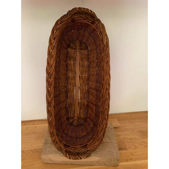 Vintage Baguette Wicker Basket For Sale - Image 4 of 6