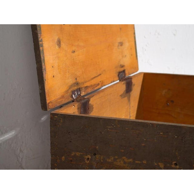 Green Small Antique Olive Green Chest, 1920s For Sale - Image 8 of 14