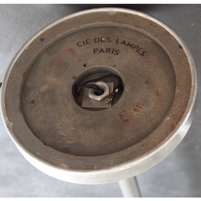 1930s French Art Deco Metal and Opaline Glass Table Lamp from Mazda, 1930s For Sale - Image 5 of 18