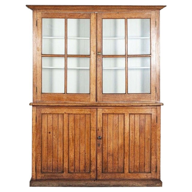 Large 19th Century Glazed Oak Bookcase Cabinet, 1870s For Sale - Image 17 of 17