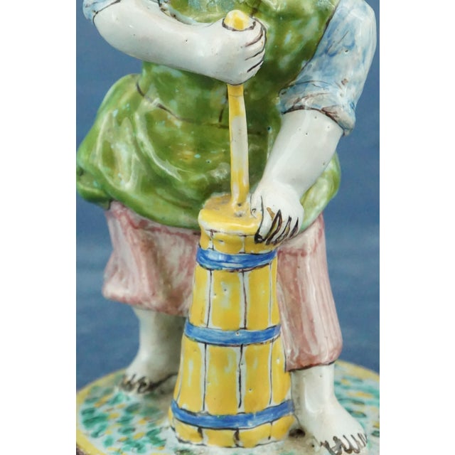 19th Century Hungarian Anabaptist Majolica Ceramic Peasant Women from Stomfa Haban, Set of 2 For Sale - Image 13 of 18