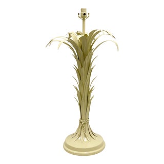 Hollywood Regency Italian Tole Palm Frond Lamp For Sale