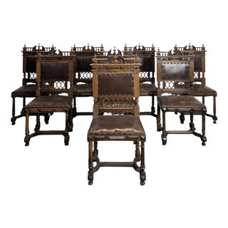 Renaissance Chairs in Solid Walnut, Set of 8 For Sale