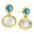 Syna London Blue Topaz and Moon Quartz Earrings, a Pair For Sale