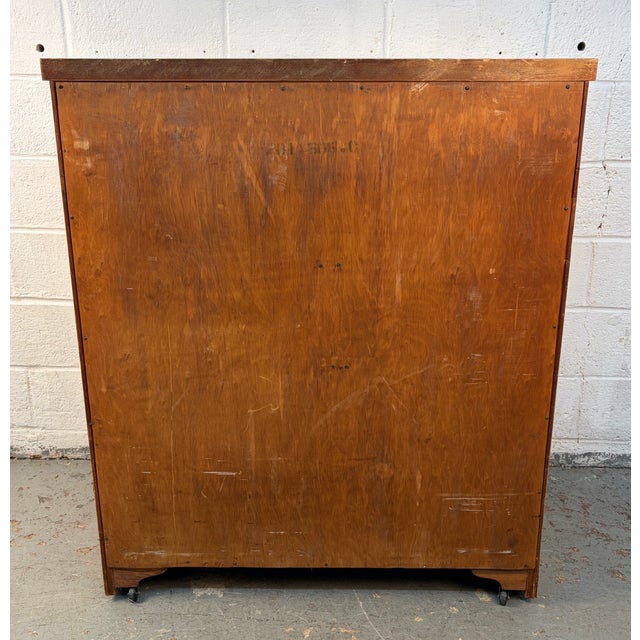Unique Mid 20th Century High-Boy Dresser W/ Brass Hardware For Sale - Image 15 of 15