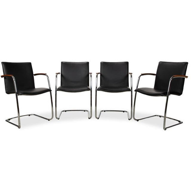 Freyr Chairs in Black Leather from Leolux, Set of 4 For Sale - Image 16 of 16