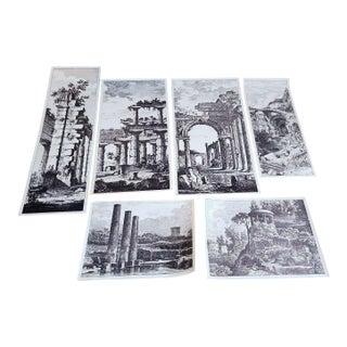 1966 Donald Art Company Set of 6 Ancient Architectural Ruins Prints For Sale