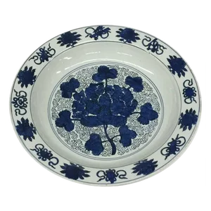 Large 16th Century Blue & White Grape Dish, Ming Dynasty, Jiajing Period
