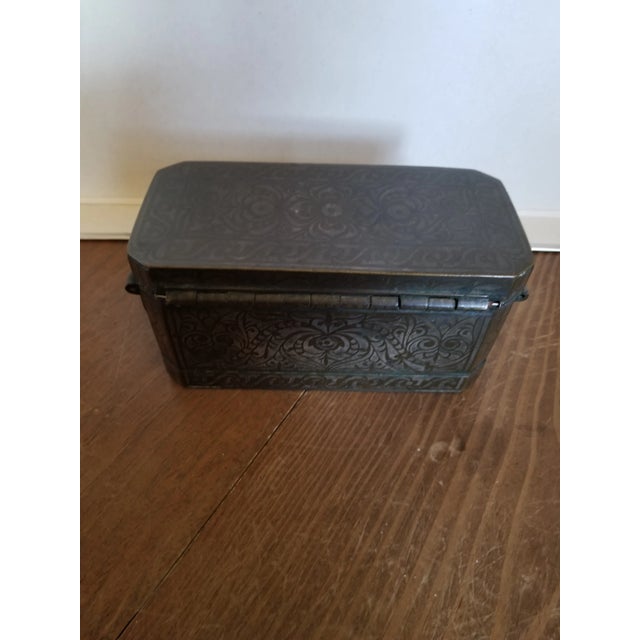 Metal Antique Bronze and Silver Betel Box For Sale - Image 7 of 11