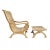 Transitional Outdoor Coastal Transitional Teak Scroll Arm Chair & Ottoman For Sale - Image 3 of 6