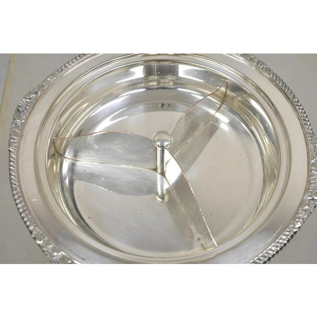 Mid 20th Century Vintage English Victorian Epc Silver Plated Lidded Dome Serving Platter Engraved For Sale - Image 5 of 12