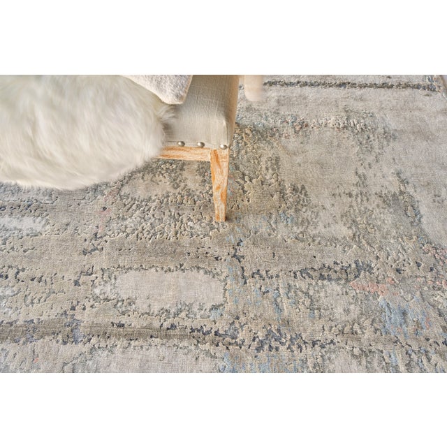 2020s Exquisite Rugs Laureno Hand-Knotted Bamboo Silk & Cotton Gray/Multi Rug-8'X10' For Sale - Image 5 of 8