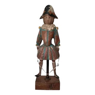 1980s Vintage Sarreid Ltd. Wood Court Jester Sculpture For Sale