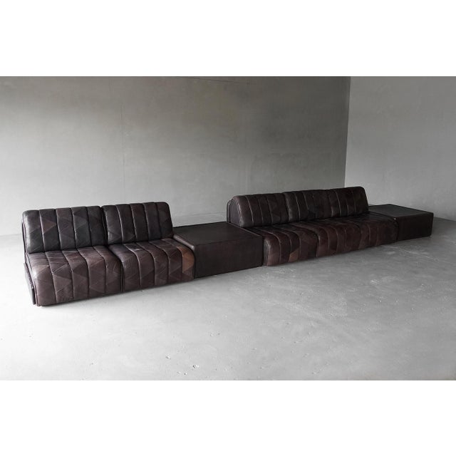 Patchwork Leather Landscape Sofa from de Sede, Switzerland, 1970s, in Very Good conditions. Designed 1970 to 1979 This...