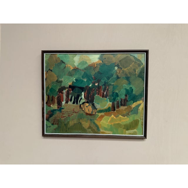 Em Bronne, Forest Landscape, 1967, Oil on Canvas, Framed For Sale - Image 10 of 18