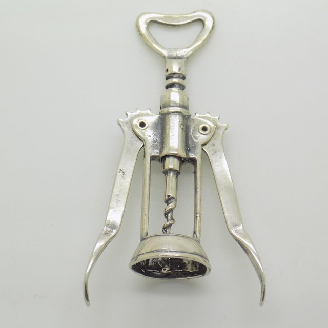 Vintage Italian Handmade Genuine Silver Corkscrew from Arezzo Tuscany, 1970s For Sale - Image 4 of 10