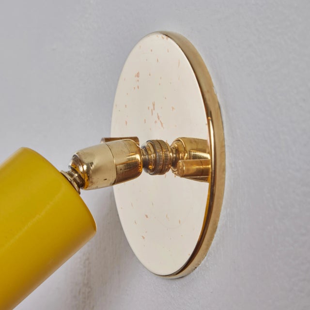 1960s 1960s Tito Agnoli Perforated Yellow Metal & Brass Sconce for O-Luce For Sale - Image 5 of 12