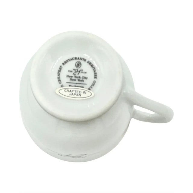 1990s "21" Club New York Nyc Demitasse Coffee Espresso Cup & Saucer For Sale - Image 5 of 12