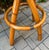 Wood 1950s Mid-Century Swivel "Spiral" Leg Rattan & Brass Barstools,- Set of 2 For Sale - Image 7 of 15