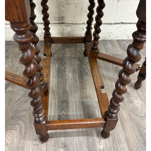Antique 1800s English or American Jacobean Revival Drop Leaf Gate Leg Table For Sale - Image 13 of 14
