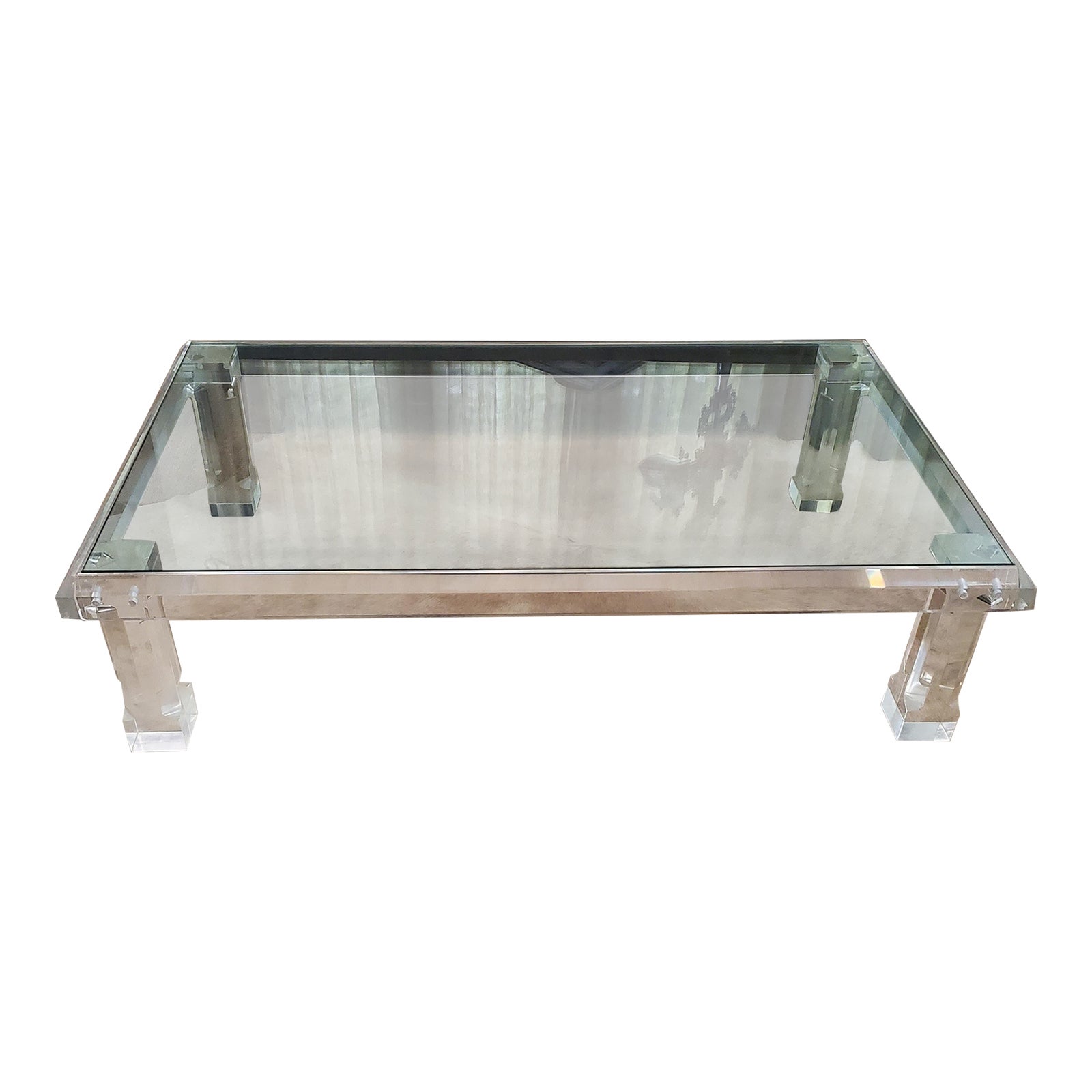 1970s Vintage Lucite Hollywood Regency Coffee Table | Chairish