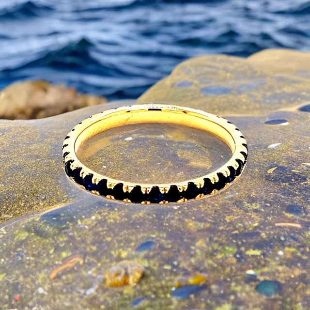 Natural Blue Sapphire Ring 6.5 14k Y Gold 0.66 TCW Certified $1,190 217009 This is a Unique Custom Made Glamorous Piece of...