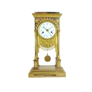 19th Century Empire Period Gilt Bronze Clock