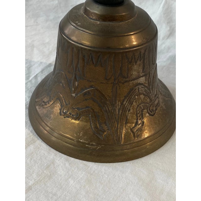 1980s Brass and Wood Decorative Bell For Sale In New York - Image 6 of 10