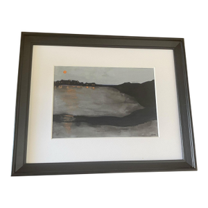 Acrylic Landscape on Paper l'Hiver Gris Framed by Yjr