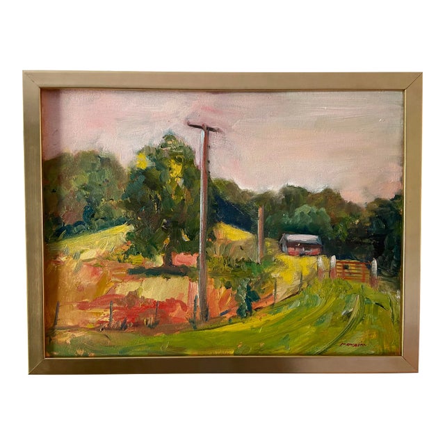 "Hot Day!" Original Plein Air Rural Missouri Landscape Painting By Marina Movshina For Sale