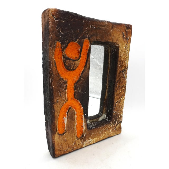 Mid-Century Modern French Ceramic Mirror, 1960s For Sale - Image 11 of 16
