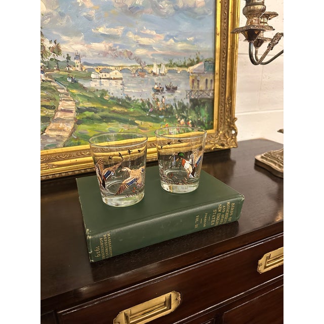 Late 20th Century Pair of Vintage Libbey Lowball Whiskey Duck Glasses For Sale - Image 5 of 14