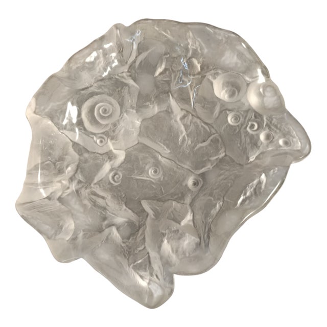 Transparent Crystal Trinket Bowl or Ashtray with Shells attributed to Jolanda Prinsen, 1970s For Sale