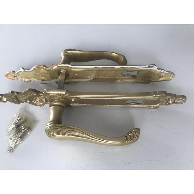 Art Nouveau Brass Handles and Signboards, 1950s, Set of 4 For Sale - Image 3 of 18