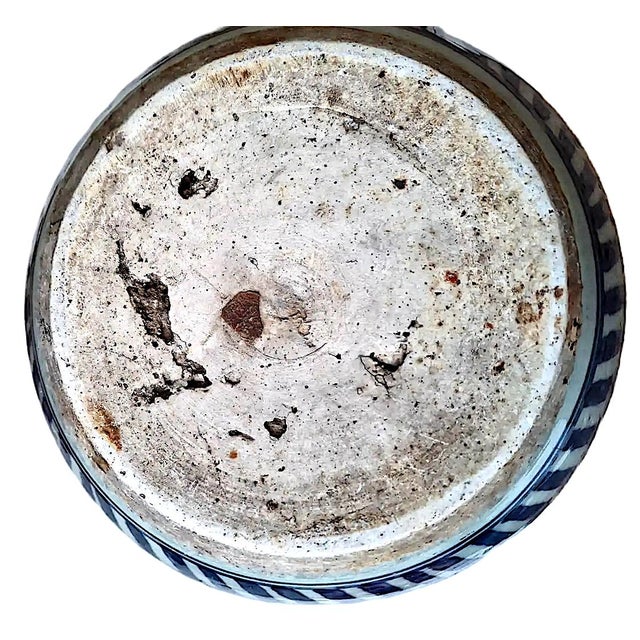 Ceramic 19th-Century Chinese Ming Style Blue and White Porcelain Jardinière For Sale - Image 7 of 7