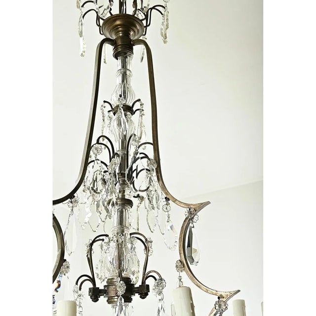 Massive French 19th Century Brass & Crystal Chandelier For Sale In Baton Rouge - Image 6 of 12