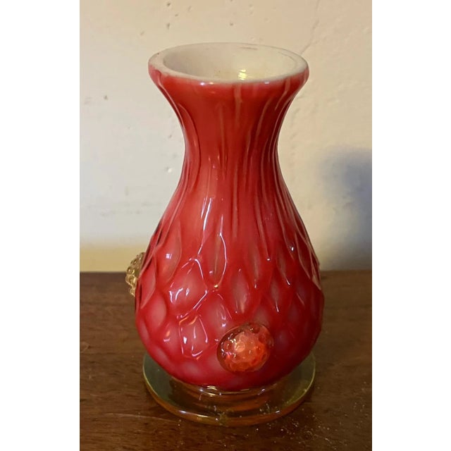 Antique Late 19th Century American Cased Glass Small Vase For Sale - Image 9 of 12