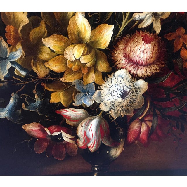 Contemporary Still Life of Flowers, Dutch School, Italy, Oil on Canvas, Framed For Sale - Image 3 of 9